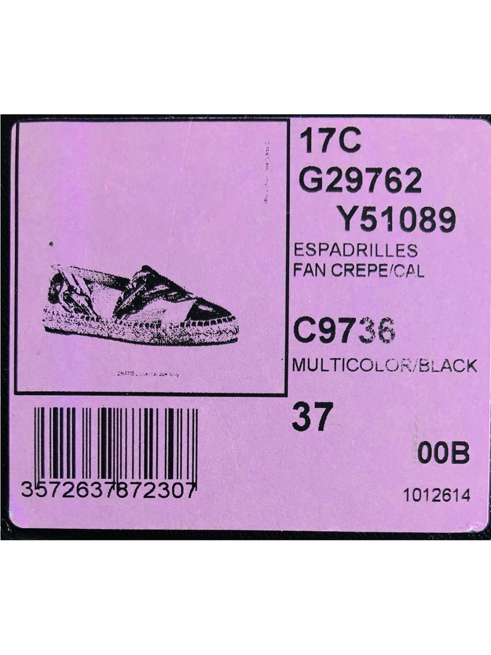CHANEL MULTICOLOR CANVAS PINK BLACK PATENT LEATHER CAPTOE ESPADRILLE FLATS SZ 37 - Picture 12 of 12